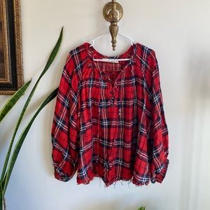 Gorgeous free people plaid tunic top